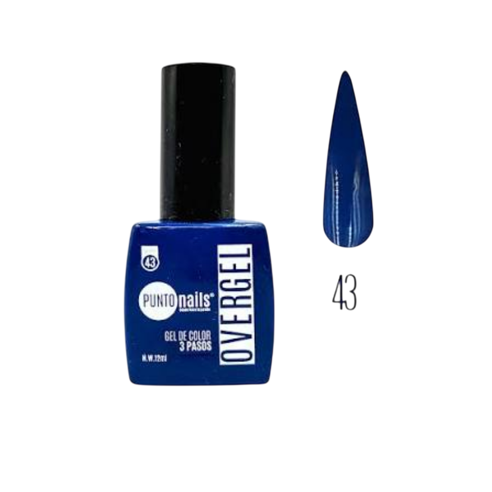 Overgel #43 Azul Índigo – Punto Nails 12 ml - Gel - Elegans Nails