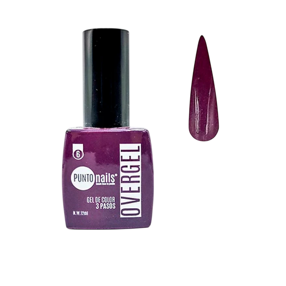 Overgel #6 Vino Ciruela – Punto Nails 12 ml - Gel - Elegans Nails