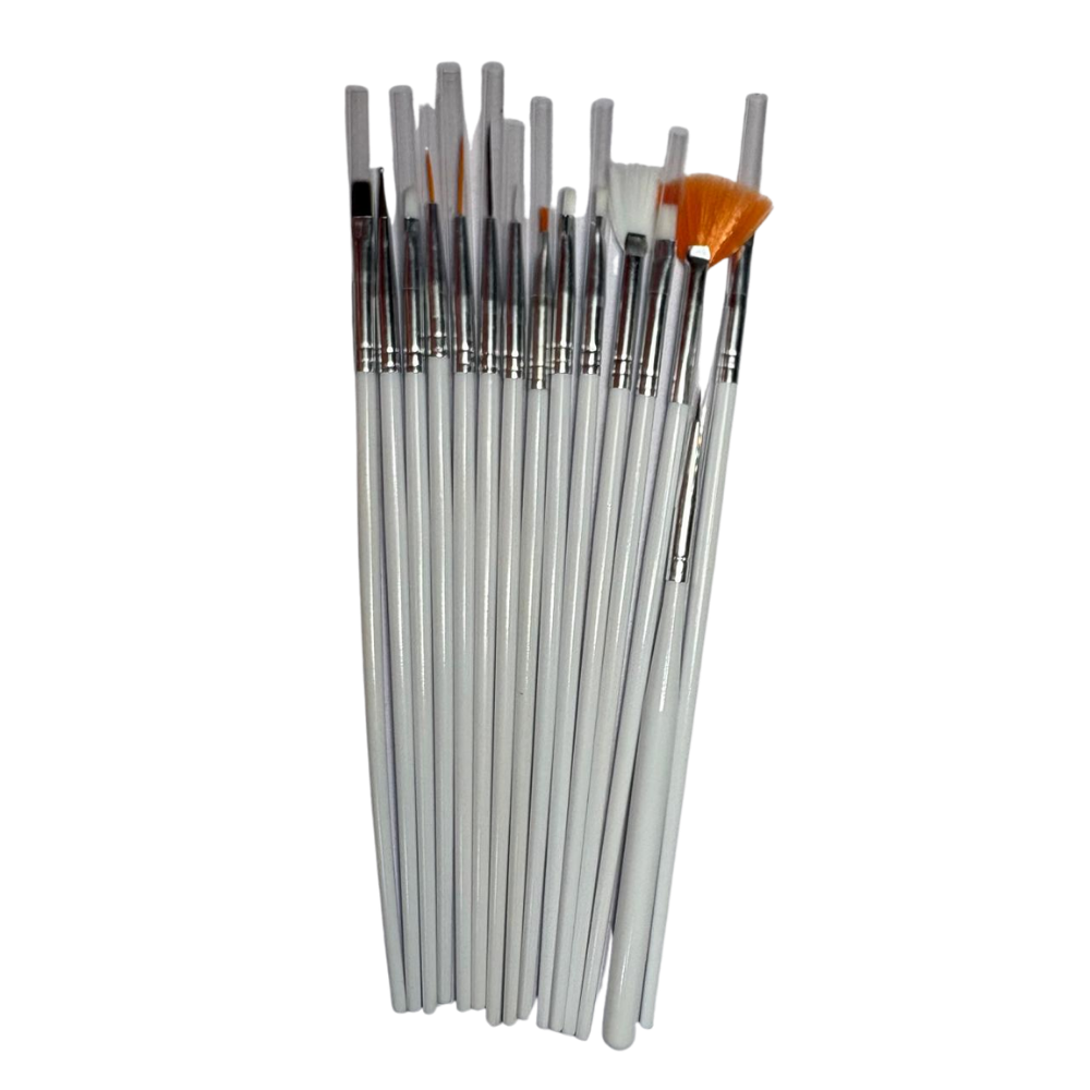 Set de 15 Pinceles Profesionales para Nail Art | Kit de Pinceles para Decoración de Uñas con Abanico, Mano Alzada, Liner y