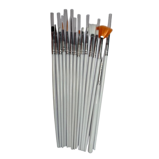 Set de 15 Pinceles Profesionales para Nail Art | Kit de Pinceles para Decoración de Uñas con Abanico, Mano Alzada, Liner y