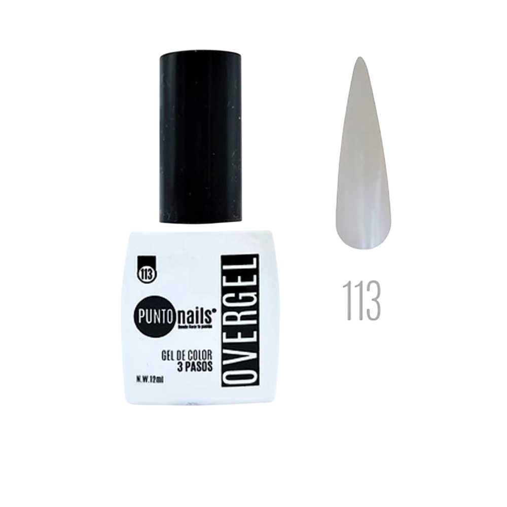 Overgel #113 Blanco Nácar – Punto Nails 12 ml - Gel - Elegans Nails