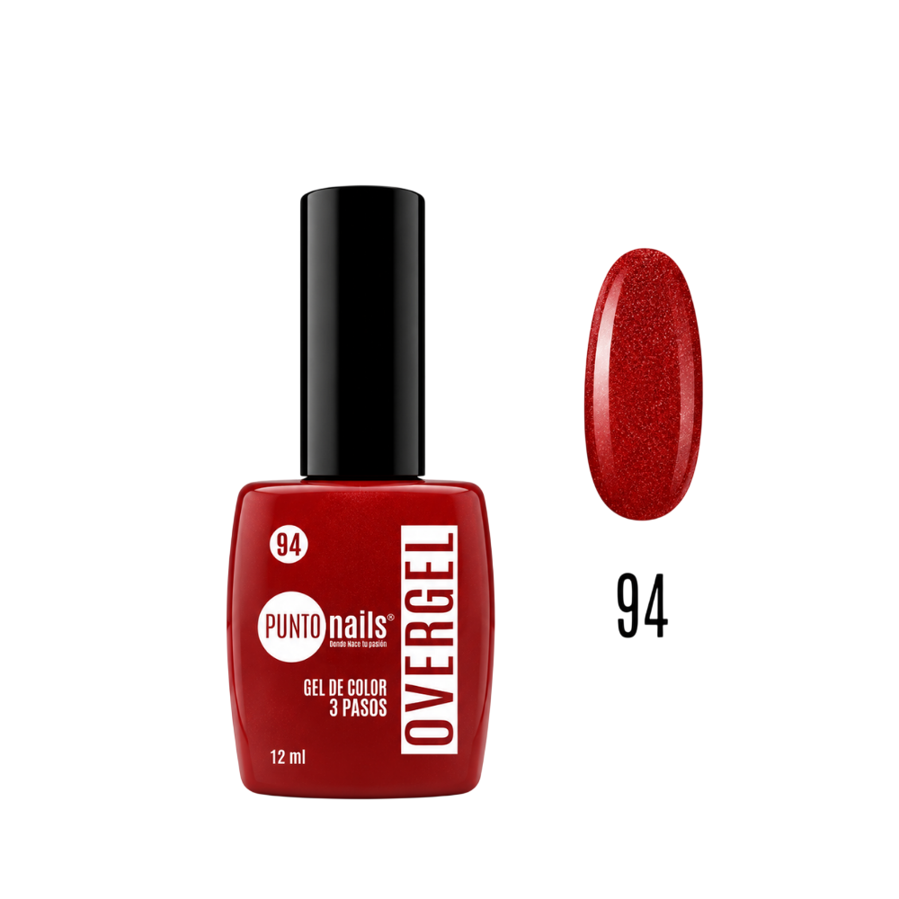 Overgel #94 Rojo Rubí – Punto Nails 12 ml - Gel - Elegans Nails