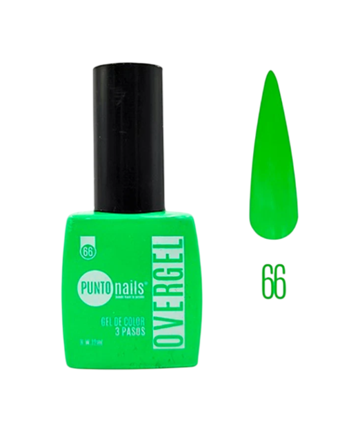 Overgel #66 Verde Limón – Punto Nails 12 ml - Gel - Elegans Nails