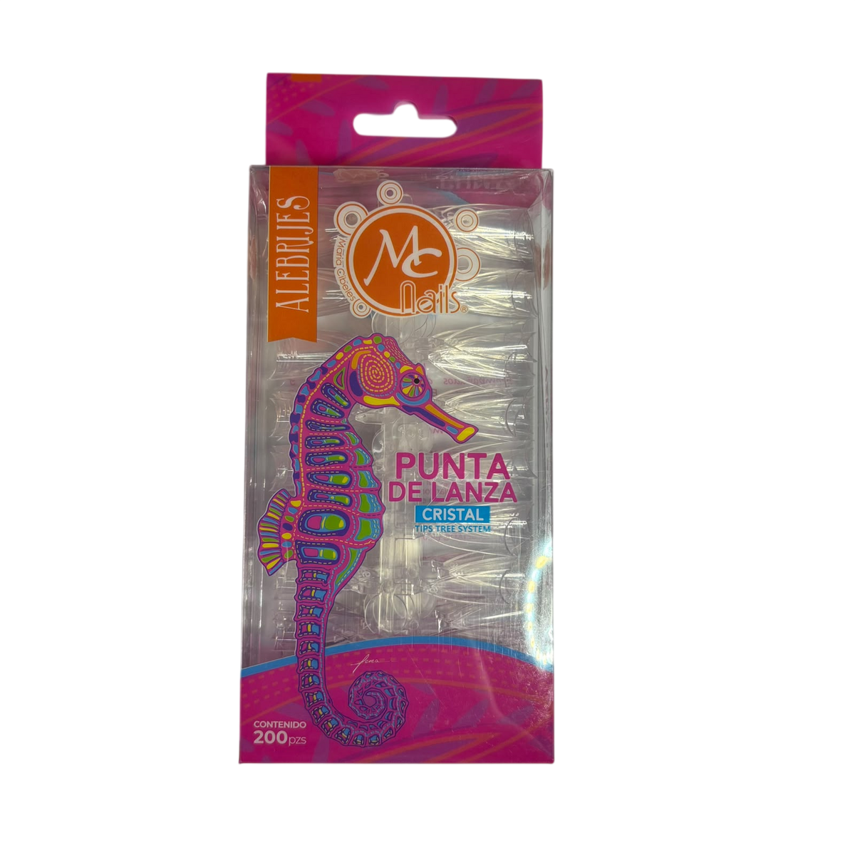 Punta de Lanza Cristal – Mc Nails 200 piezas - Tips Stiletto - Elegans Nails