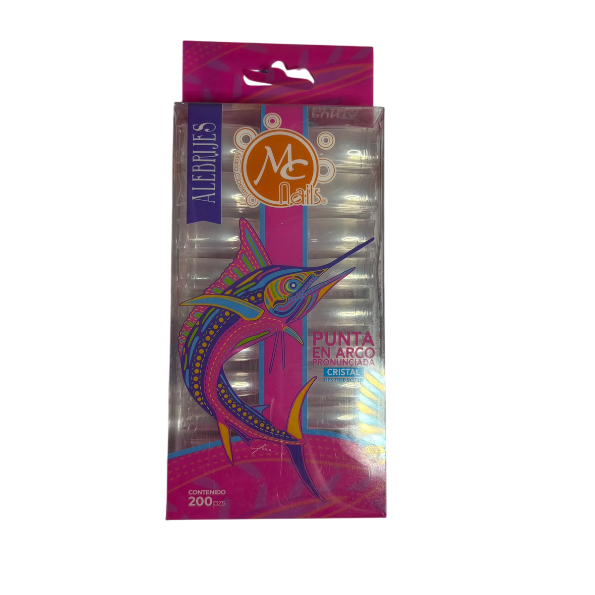 Punta en Arco Pronunciada Cristal MC Nails 200pz - Tips cuadrado - Elegans Nails