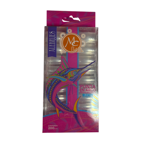 Punta en Arco Pronunciada Cristal MC Nails 200pz - Tips cuadrado - Elegans Nails