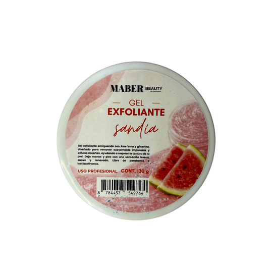Gel Exfoliante para Manos y Pies MABER Beauty – 130g (Durazno / Sandía / Fresa) - Spa - Elegans Nails