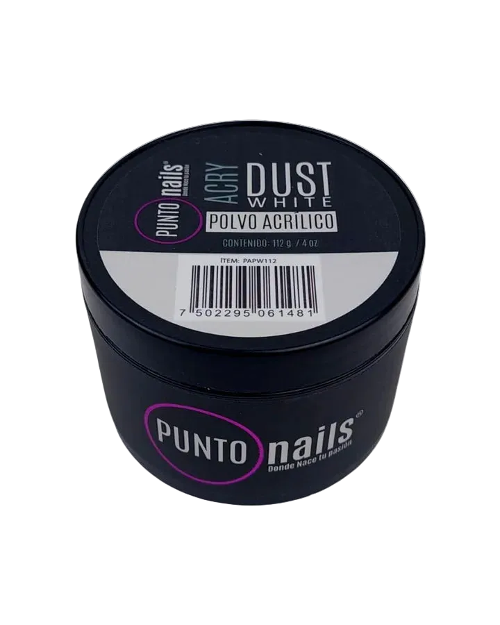 Acry Dust White Polvo Acrílico Punto Nails 112 g - Acrílico - Elegans Nails